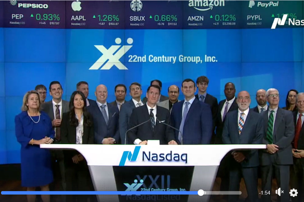 22nd Century Announces Q1 Webcast